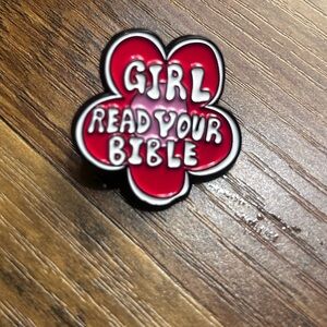 (New) “Girl Read Your Bible” Enamel Pin